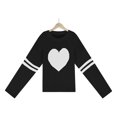 thumbnail image 5 of Hinvhai Plus Size Sweater Tops On Seasonal Clearance Women's Loose Pullover Love Long Sleeve Sweater Black 6(M), 5 of 6