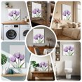 thumbnail image 6 of Ships Next Day Canvas Wall Art 8"x8", Purple Tulip Wood Framed Canvas Print Painting, Modern Blossom Pastel White Floral Petal Ready to Hang Small Picture Wall Decor for Home Bathroom Nursery Kitchen, 6 of 9