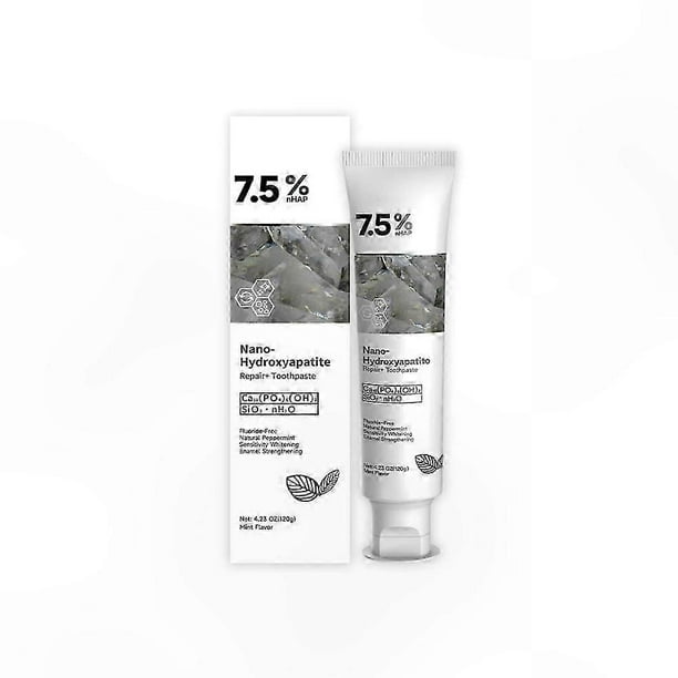 Nano Hydroxyapatite Whitening Toothpaste, Fluoride-Free Enamel Repair with Cool Mint for Fresh Breath