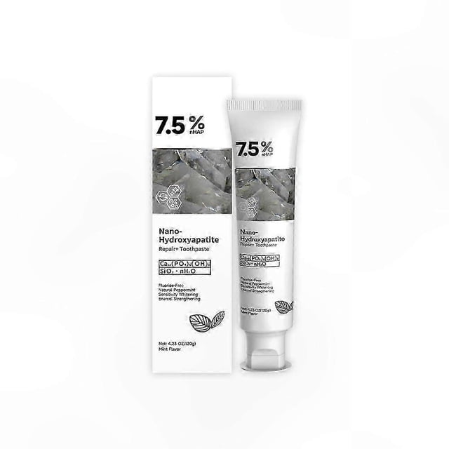 Nano Hydroxyapatite Whitening Toothpaste, Fluoride-Free Enamel Repair with Cool Mint for Fresh Breath