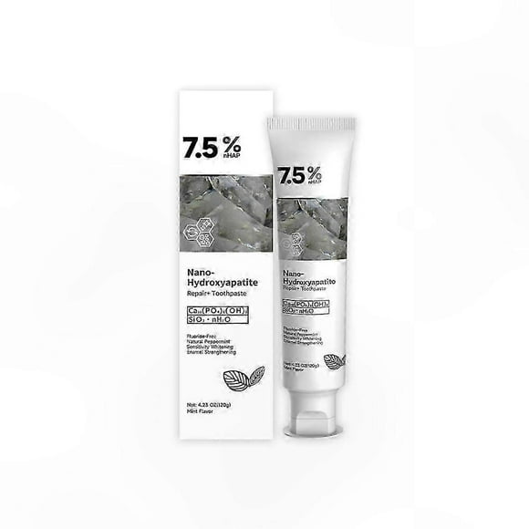 Nano Hydroxyapatite Whitening Toothpaste, Fluoride-Free Enamel Repair with Cool Mint for Fresh Breath