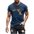 thumbnail image 2 of NuoCaiYun Fashionable Men'S Tops Casual Printed Short Sleeve Round Neck Summer Fall Blouses, 2 of 5