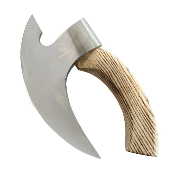 TheBoneEdge 10" Custom Hand Made Pizza Slicer Viking Axe Steel Blade Ash Wood Handle With Sheath