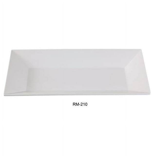 Yanco RM-210 Assiette Rectangulaire Rome, Blanche - 10 x 6 Po. - Lot de 24