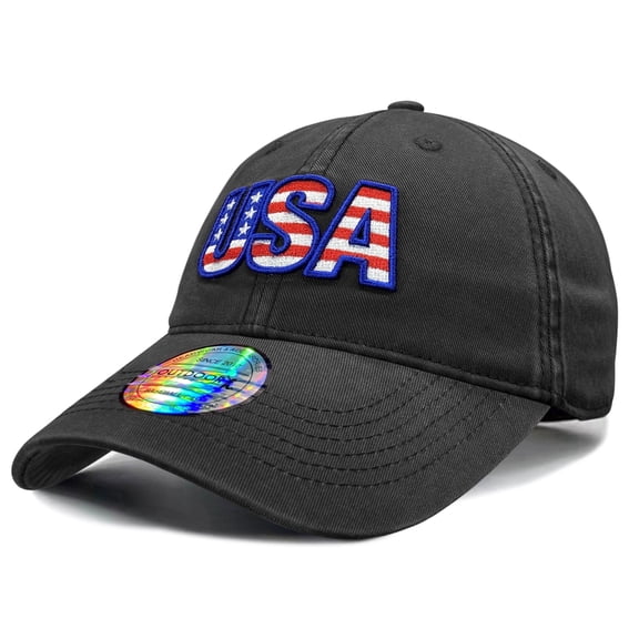 USA Embroidered Baseball Cap for Men & Women – Vintage Washed Cotton Adjustable Dad Hat, Patriotic American Flag Casual Outdoor Cap