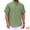 Olive Green, variant on DARING DIVA Men's Solid Color Stand Collar Short Sleeve Henley Shirts L White