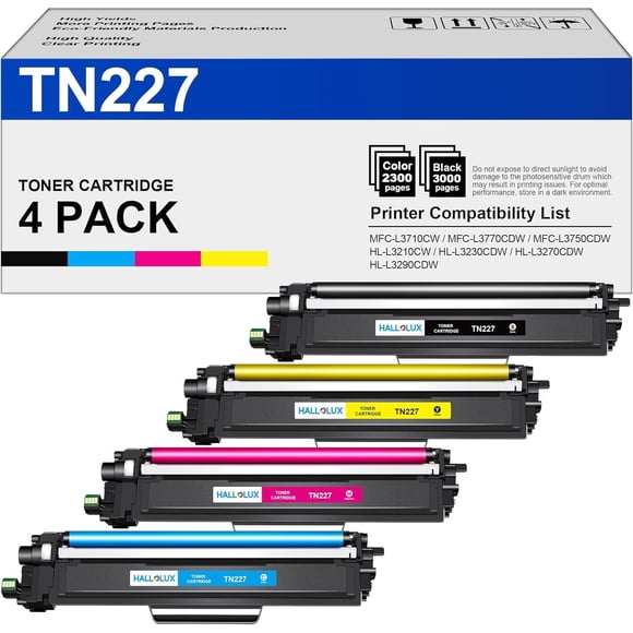 (avec Puce) TN227 Cartouches de Toner de Remplacement pour Brother TN223 TN-227 TN-223 pour Brother MFC-L3770CDW L3710CW L3750CDW HL-L3210CW L3290CD