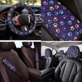 thumbnail image 4 of Uorisanigo Cute Dog Paw 14 Pack Cars Seat Covers Full Set with Comfortable Car Headrest Cover and Steering Wheel Cover Car Armrest Cover Seat Belt Pads Keychain Suitable for Cars SUVs, 4 of 6