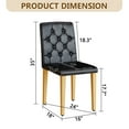 thumbnail image 5 of TesNus Dining Chairs Set of 4, 35" Height Black PU Leather Tufted Back Upholstered Chairs with Gold Metal Legs for Dining Room Kitchen, 5 of 9