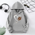 thumbnail image 2 of kpoplk Girls Hoodies Cute Graphic Printed Long Sleeve Pullover Sweatshirts Preppy Clothes 3-4 Years,Grey, 2 of 4