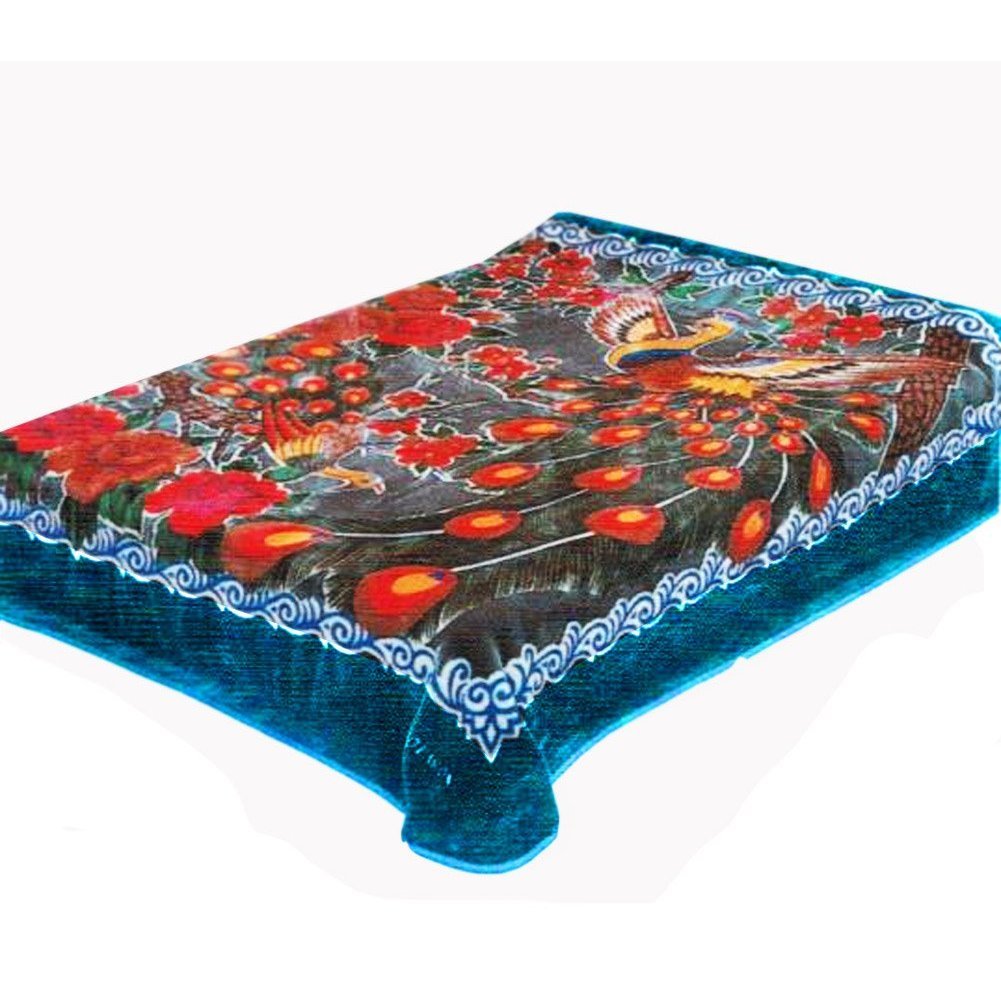Solaron King Peacock Blue Korean Mink Blanket
