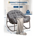 thumbnail image 2 of Gaderth Outdoor Papasan Rocking Chair, Oversized Wicker Lounge Chair With Cushion and Metal Frame, Patio Rattan Egg Rocker for Balcony, Backyard, Porch, Bedroom, Indoor Outdoor Seating, 2 of 7
