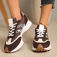 thumbnail image 2 of Women's Platform Slip On Sneakers Lace Up Retro Tennis Walking Shoes Casual Non Slip Trainers Skate Shoe Brown Size 9, 2 of 8