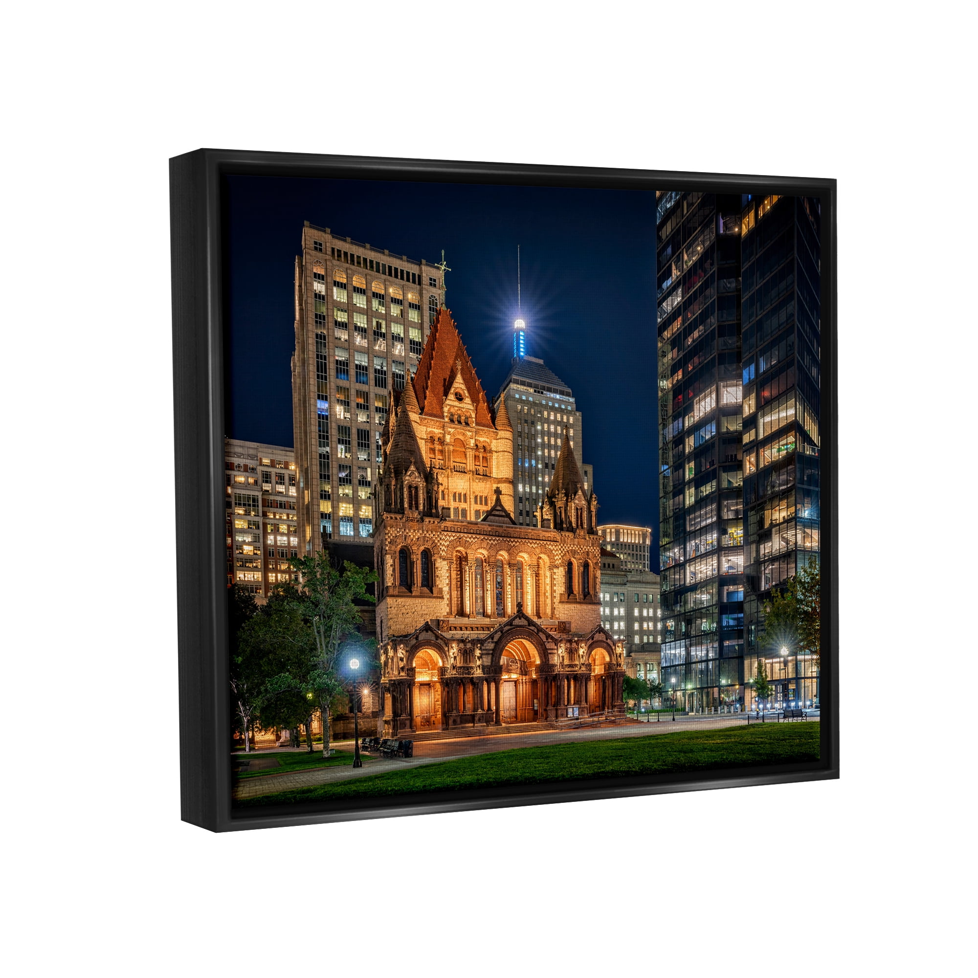 Stupell Urban Cityscape Architecture Buildings Landscape Photography Black Floater Framed Art Print Wall Art
