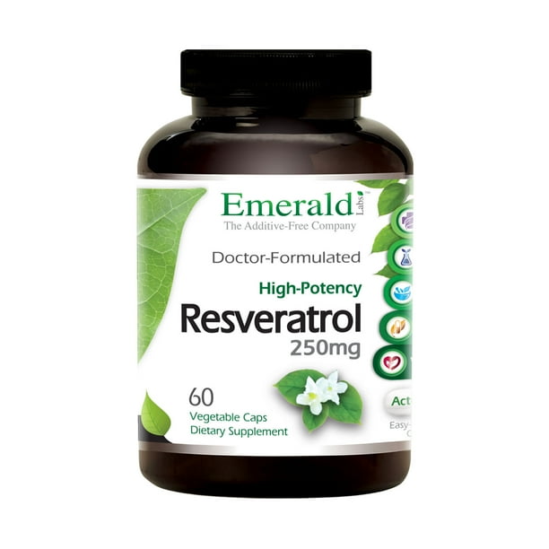 Emerald Labs Resveratrol 250 mg HighPotency Helps Support Heart Health and Good Circulation