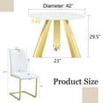 thumbnail image 4 of 42" Round Dining Table Set, White Sintered Stone Top & Gold Leg Chairs (4), Modern Kitchen, Seats 4, Easy Clean, Stainless Steel Base, Stylish, 4 of 26