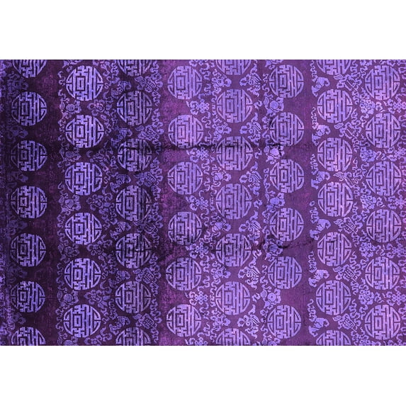 Ahgly Company Indoor Rectangle Oriental Pink Industrial Area Rugs, 6' x 9'