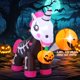 thumbnail image 2 of Comin Skeleton Unicorn hinchable para Halloween, 1,5 m, con LED, 2 of 6