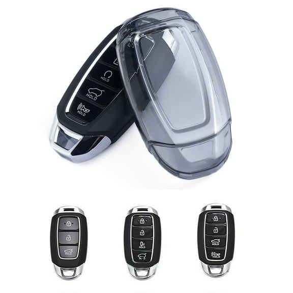 For Hyundai Elantra Palisade Venue Accent Black Transparent Key Fob Case Cover