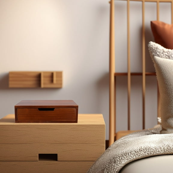 LULULION Single Desk Drawers Organizer Brown Wood for Stylish Home 1Pcs