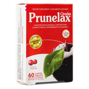 Prunelax Regular Strength Laxative Mini Tablets - Overnight Relief for Occasional Constipation, Senna Extract, Vegan & Gluten-Free, Gentle Relief - 60ct