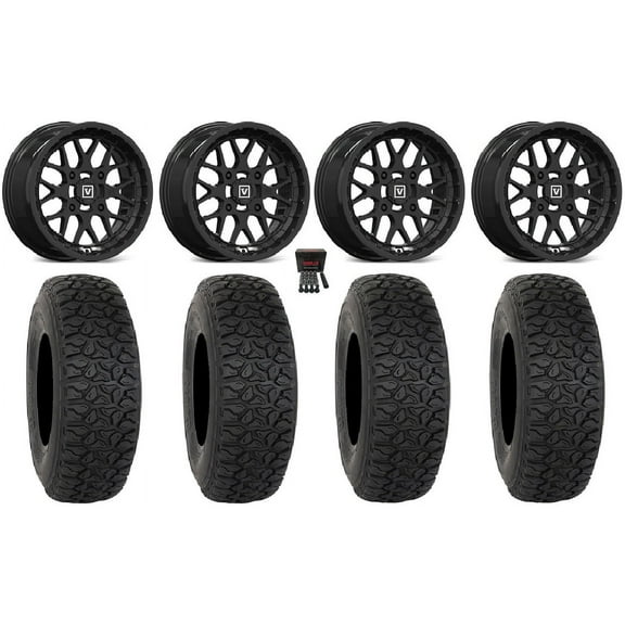 Valor V03 15" Wheels Black 32" DX440 Tires Yamaha Viking Wolverine YXZ1000R