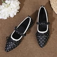 thumbnail image 5 of SuTry Women's Pointed Toe Flats Polka Dot Bow Detail Slip On Elastic Strap Lightweight Comfortable Casual Walking Shoes(38), 5 of 9