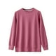 thumbnail image 2 of Pijama de manga larga para mujer, moda de color liso, manga larga, cuello redondo, ropa de dormir para el hogar, pijamas de poliéster para mujer, 2 of 3