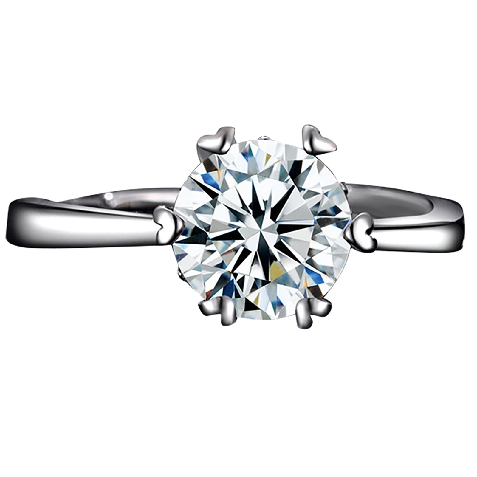 Follure Ladies Diamond Ring Fashion Trend Diamond One Gram Six Paw Wedding Ring - Walmart.com