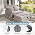 thumbnail image 3 of UDPATIO Wicker Patio Outdoor Daybed, Outdoor Chaise Lounger w/ 4-Level Adjustable Backrest, Storage Ottoman for Balcony, Garden, Poolside (Grey), 3 of 7