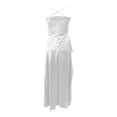 thumbnail image 4 of EliteGoogv Womens Slip Dresses Spaghetti Strap Off Shoulder Long Dresses For Women Side Slit Flowy Fit Summer Dresses Date Night Vacation Party Dresses White, 4 of 5
