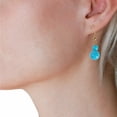 thumbnail image 2 of Humble Chic Aqua Marbled Ball Drop Dangle Earrings for Women - Lightweight Boho Bead Drops, 2 of 4