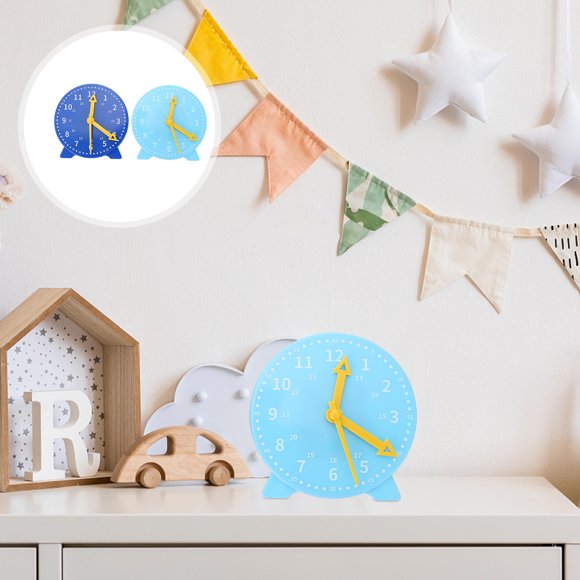 OULII 2Pcs Set Display Clock Model Prop Circular For Children Learning Time