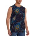 thumbnail image 2 of KLL Peacock Feathers Print Workout Tank Tops Gym Sleeveless Fitness Muscle Tee-3X-Large, 2 of 7