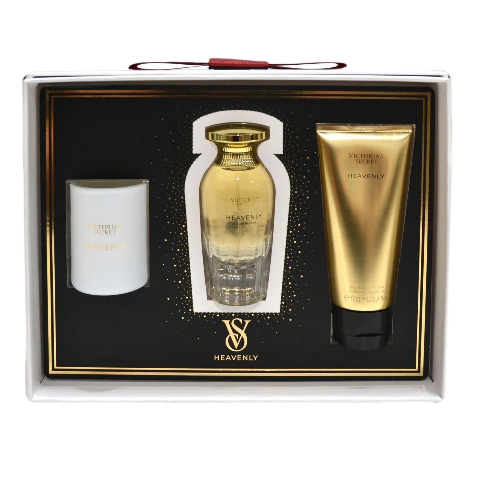 Victoria's Secret Heavenly 3 Piece Luxe Fragrance Set: 1.7 oz Eau
