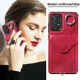 thumbnail image 4 of Allytech Galaxy A72 Case Wallet with Cards Holder & Detachable Shoulder Strap, Ring Holder Kickstand Vintage PU Leather Shockproof Wallet Case Cover for Samsung Galaxy A72 - Red, 4 of 14