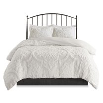 Gracie Mills Fitzpatrick 3 piece Tufted Cotton Chenille Damask Duvet Cover Set - GRACE-12272