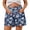 #A Blue, variant on Zynoxe Women's Hawaii Print Shorts with Pockets Lightweight Breathable Mid-Thigh Shorts for Women Stretchy Elastic Waistband Drawstring Shorts Summer Versatile Casual Solid Color Beach Shorts S