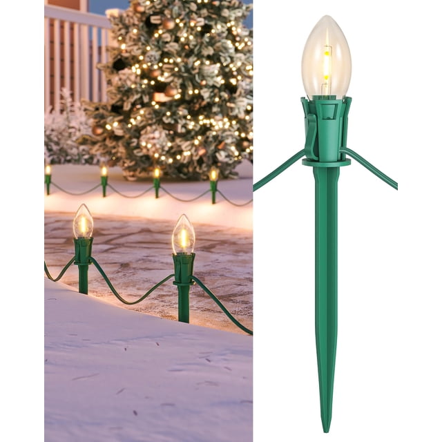 Luces navideñas para caminos SURAIELEC C9, 25 pies, 20 LED cálidos