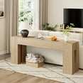 thumbnail image 7 of Extra Long Sofa Console Table for Entryway Living Room, 78-Inch Farmhouse Wood Behind Couch Table, Rectangular Accent Console with Wooden Double Base for Hallway Foyer Entrance, Light Oak, 7 of 7