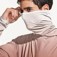 thumbnail image 4 of hotojiny Men's Hooded Sun Shirts with Mask Summer Fashion Fishing Shirts for Men Gradient Long Sleeve UPF 50 Hiking Light Jacket, 4 of 7