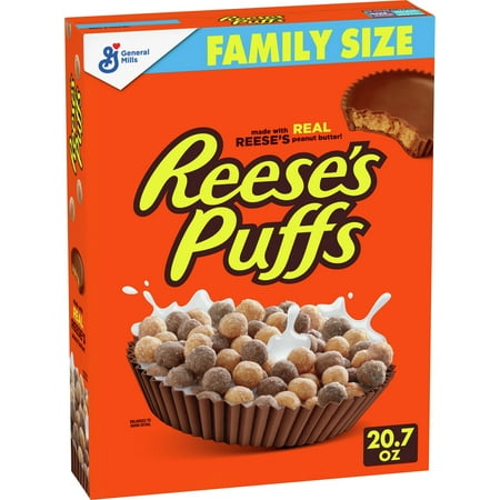 Reese's Puffs Cereal, Chocolatey Peanut Butter, with Whole Grain, 20.7 oz