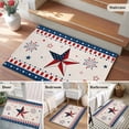 thumbnail image 6 of Rectangle Area Rug 2x3ft, USA Flag Stars Independence Day Fireworks Non-Shedding Washable Area Rug, Thin Blue Line Red Stripe Retro Cotton Non Slip Low-Profile Rugs for Bedroom Dining Room, 6 of 9