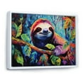 thumbnail image 2 of Designart "Vibrant Sloth Artistry I" Sloth Floater Framed Wall Art Living Room, 2 of 5