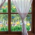 thumbnail image 3 of Ventana de primavera se aferra pegatinas de ventana de flores decoraciones para ventanas de vidrio, calcomanías de ventana de flores de mariposa de tulipán de Pascua, 3 of 5