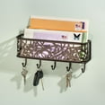 thumbnail image 2 of mDesign Metal Wall Mount Entryway Storage, Mail Sorter Basket - Bronze, 2 of 5