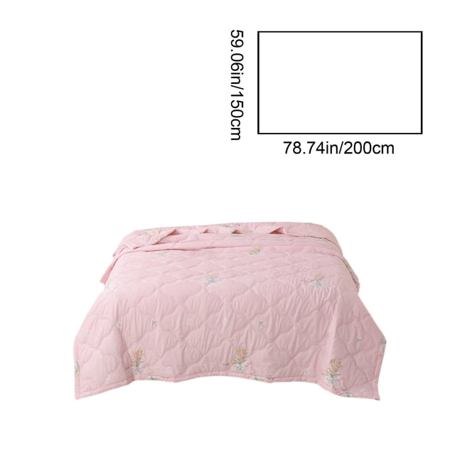 Ohufall Cooling Comforter Cotton Comforter Throw Blanket Thin Summer Bedding Washed Washable Quilt Core Student Bedroom