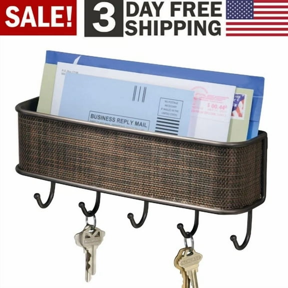 5 Hooks Wall Mount Key Bag Towel Rack Hanger Holder Coat Robe Hat Clothes Rack