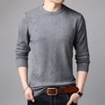 thumbnail image 1 of OmicGot Men's Sweaters Pure Color Slim Young Sweater Round Collar Big Size Pullover for Man Tops Thin Sweater, 1 of 7