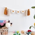 thumbnail image 2 of Wooden Beaded Garland with Tassel Bunting Wall Hanging Tassels Banner Nursery Decor Room Bedroom Baby Shower Party Wedding Decorations, 2 of 7